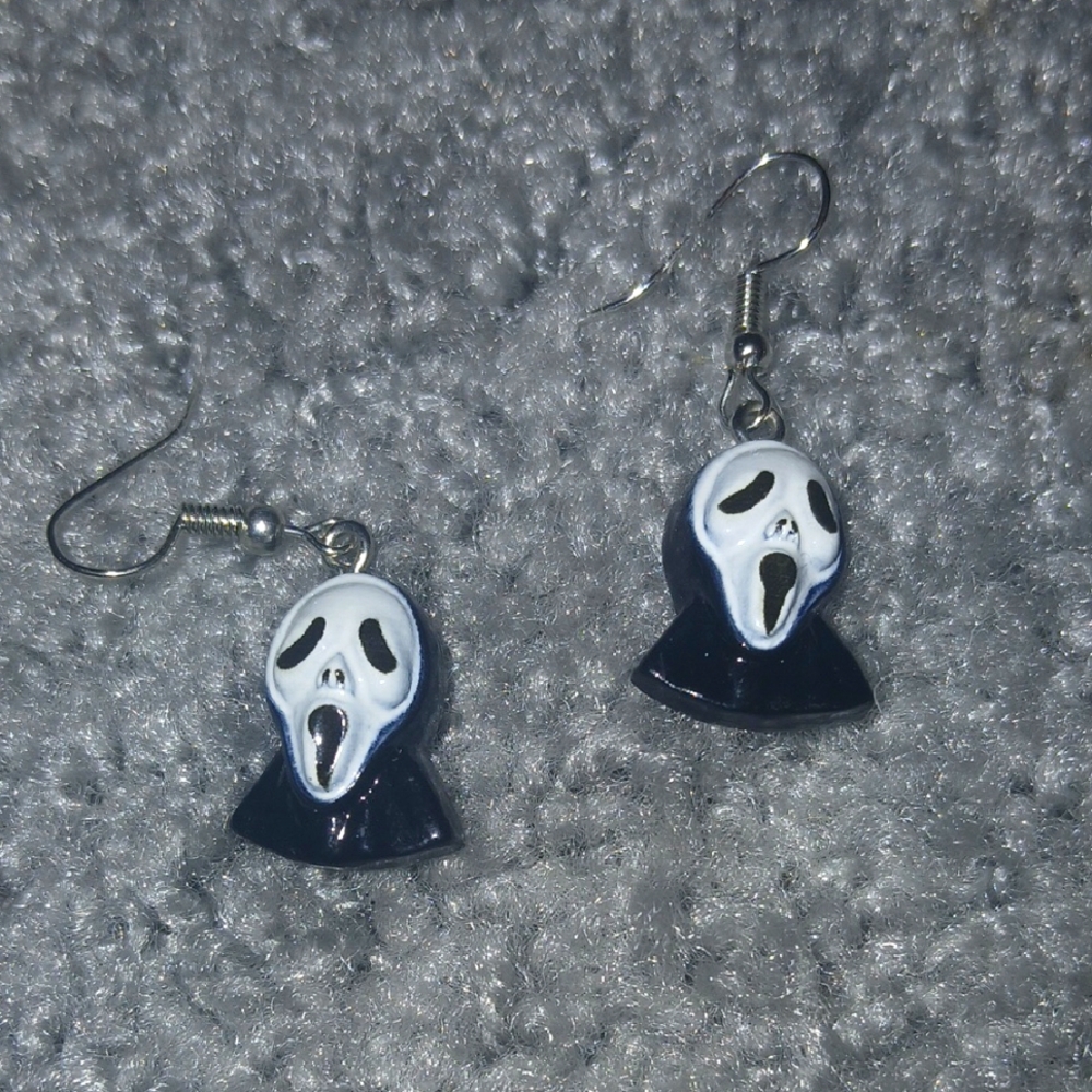 Ghost Face Dangle Earrings